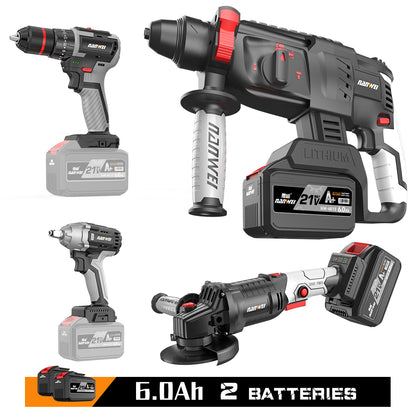 Electric Drill Set + 4 pcs + 2 Battery & 1 Charge